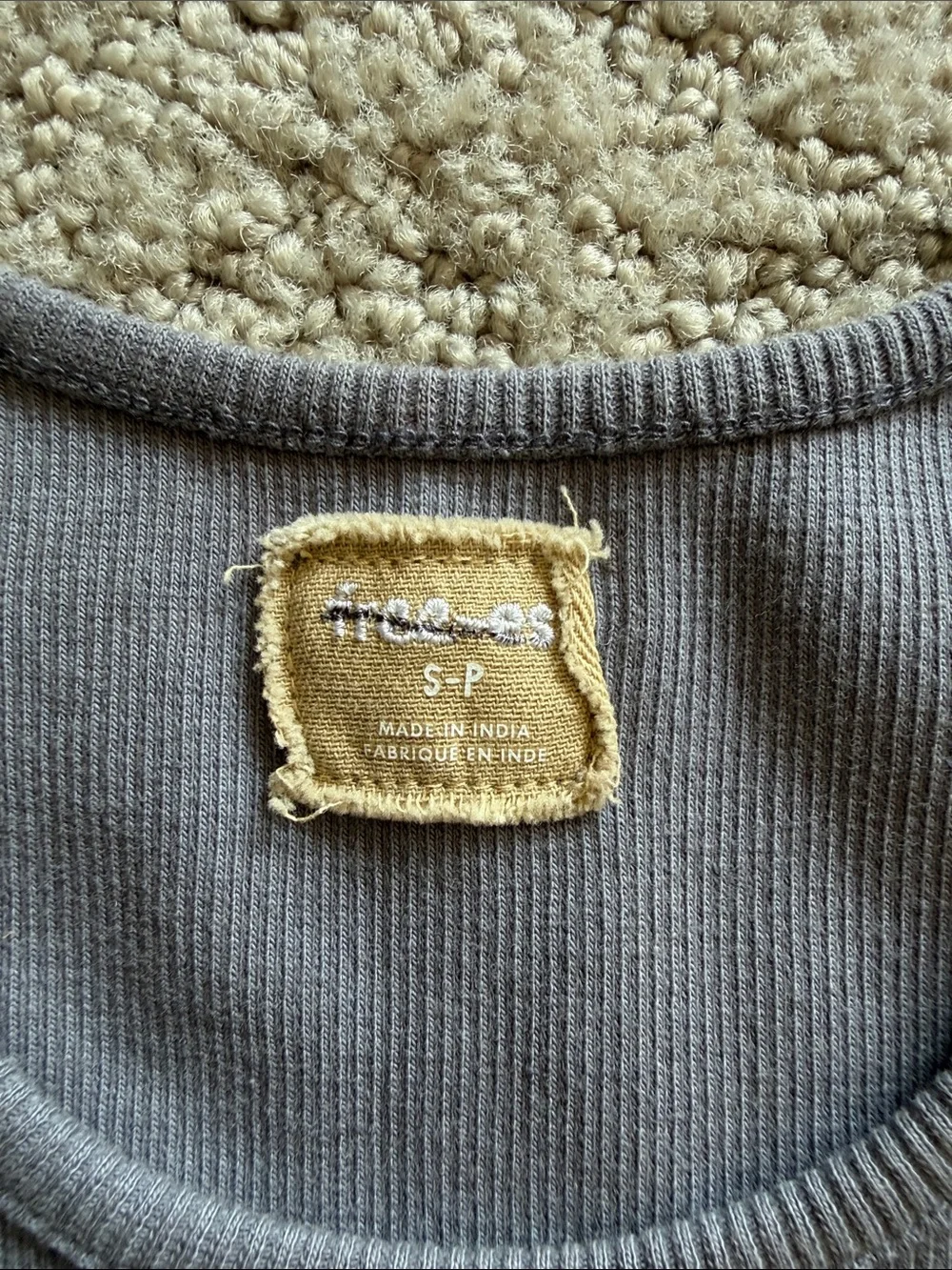 Free People Free-est Ribbed Racerback Cropped Tank Top Gray Women’s S NWOT